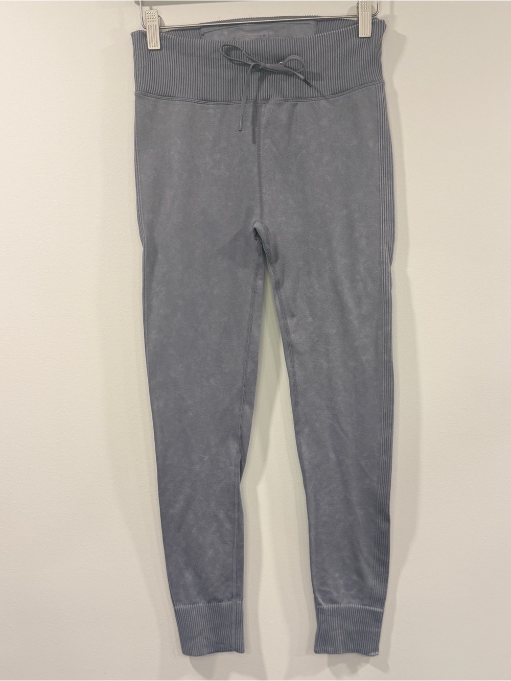 Harmony Balance Womens High-Waist Gray Ribbed Leggings Size S